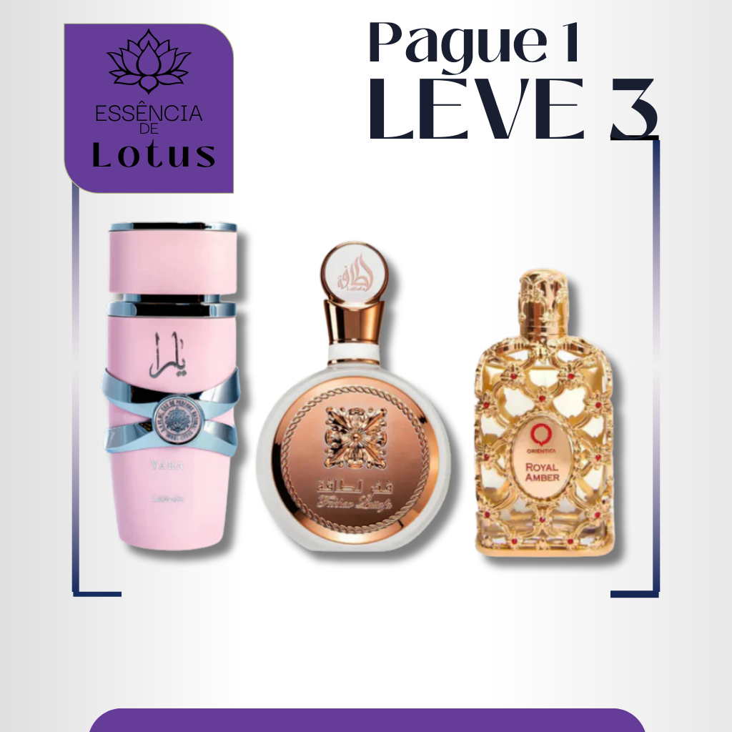 PROMOÇÃO COMPRE 1 LEVE 3 - Lattafa Yara, Fakhar e Royal Amber - Oferta de Natal - 100ml Cada